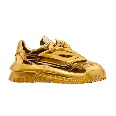 Pre-owned Versace Odissea Caged Rubber Medusa Sneaker 'metallic Gold' | Men's Size 41