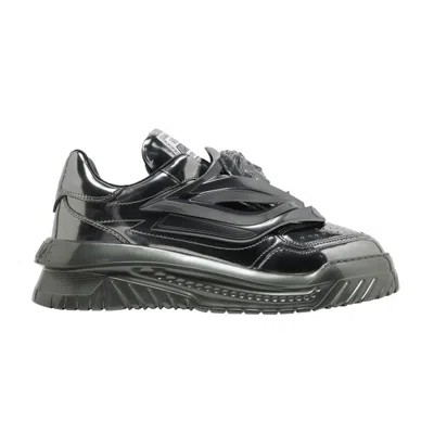 Pre-owned Versace Odissea Caged Rubber Medusa Sneaker 'metallic Grey' | Men's Size 43 In Gray