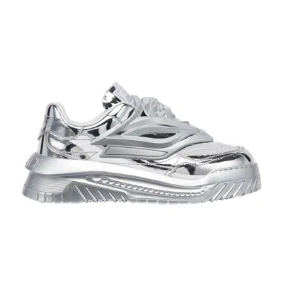 Pre-owned Versace Odissea Caged Rubber Medusa Sneaker 'silver' | Men's Size 40.5