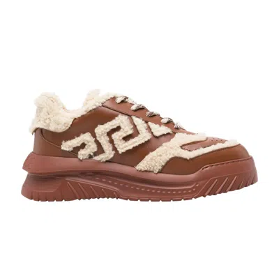 Pre-owned Versace Odissea Sneaker 'shearling - Brown' | Men's Size 39