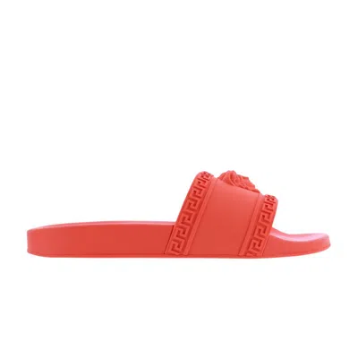 Pre-owned Versace Palazzo Medusa Pool Slide 'bright Coral' | Orange | Men's Size 46