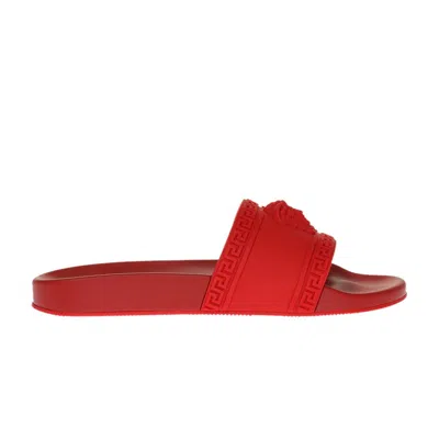Pre-owned Versace Palazzo Medusa Pool Slide 'cardinal Red' | Men's Size 41