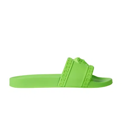 Pre-owned Versace Palazzo Medusa Pool Slide 'green' | Men's Size 45