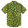 Versace Informal Shirt Tessuto Popeline Cotone Stampa Leopard Allover In Green