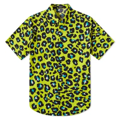 Versace Short Sleeve Animal Print Shirt In Green