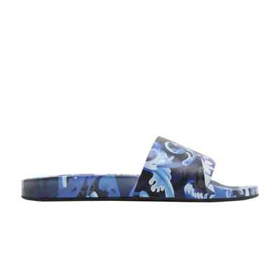 Pre-owned Versace Slide 'baroccoflage Print - Blue' | Men's Size 43