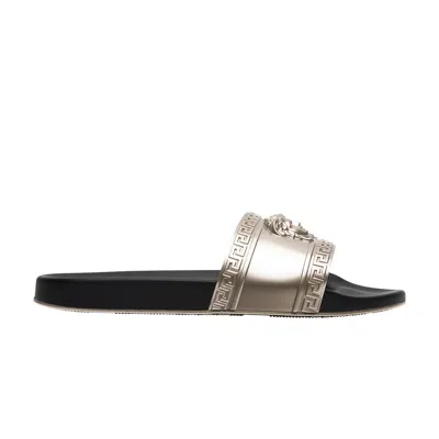 Pre-owned Versace Slide 'medusa Head' | Black | Men's Size 38