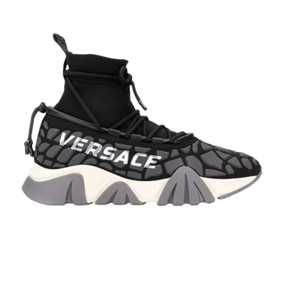 Pre-owned Versace Squalo Knit 'drawstring - Black' | Men's Size 39