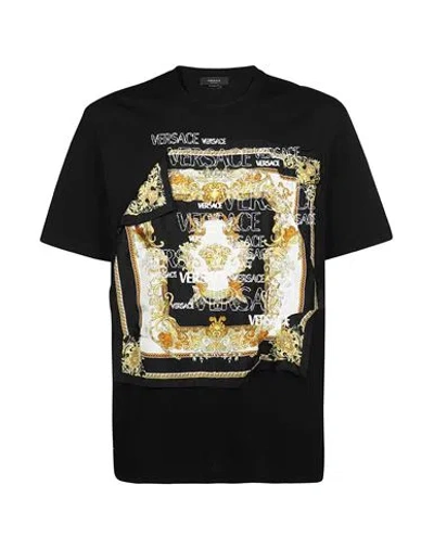 Versace T-shirt Man T-shirt Black Size M Cotton