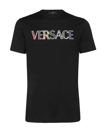 Versace T-shirt Man T-shirt Black Size Xxl Cotton