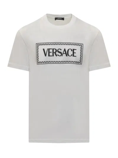 Versace Embroidered Logo T-shirt In White