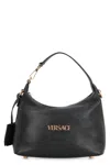 Versace Tag Hobo Bag In Leather With Embossed Logo In Black