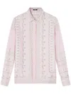 Versace Treasure Foulard Silk Twill Formal Shirt In Pink