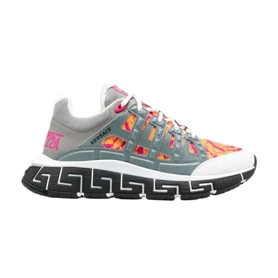 Pre-owned Versace Trigreca 'barocco Print - Pewter Magenta' | Grey | Men's Size 41