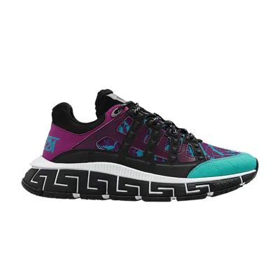 Pre-owned Versace Trigreca 'barocco Print - Teal Plum' | Multi-color | Men's Size 42