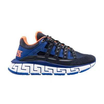 Pre-owned Versace Trigreca 'navy Orange' | Blue | Men's Size 42