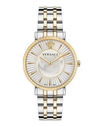 Versace V-eternal Bracelet Watch With Two-tone Case