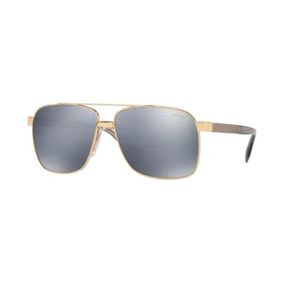 Versace Ve 2174 1002z3 Navigator Polarized Sunglasses In Silver