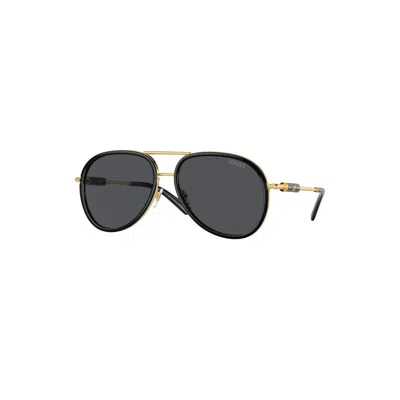 Versace Dark Grey Pilot Unisex Sunglasses Ve2260 100287 60 In Black