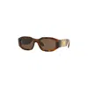 Versace Eyewear Rectangular Frame Sunglasses In Brown