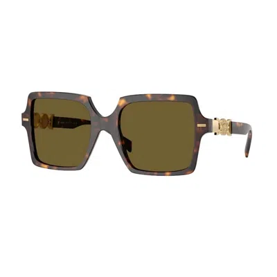 Versace Medusa Head Square-frame Sunglasses In Brown