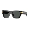 Versace 55mm Plaque Rectangular Sunglasses In Black