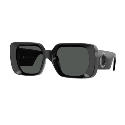 Versace Dark Grey Square Ladies Sunglasses Ve4473u Gb1/87 54 In Black