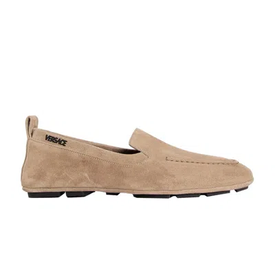 Pre-owned Versace Villa Driver Loafers 'sand' | Tan | Men's Size 39 In Brown