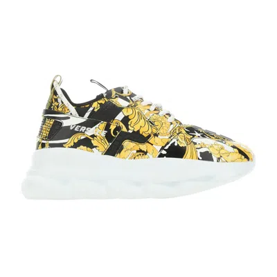 Pre-owned Versace Wmns Chain Reaction 2 'barocco Print - Black Yellow' | Women's Size 38