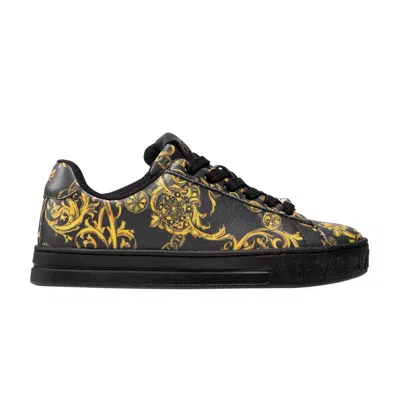 Pre-owned Versace Wmns Court 88 'baroque Print - Black Gold' | Women's Size 35