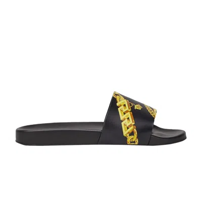 Pre-owned Versace Wmns Slide 'la Greca Chain Print - Black' | Women's Size 39