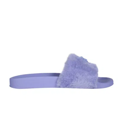 Pre-owned Versace Wmns Slide 'medusa Fur - Purple' | Women's Size 39