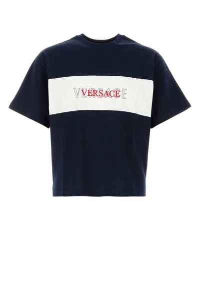 Versace Versatile Cotton T-shirt For Men In Blue