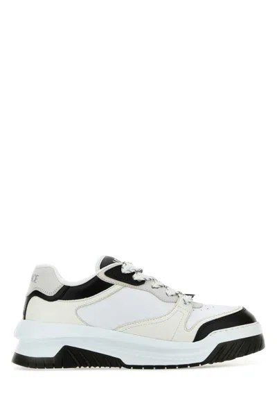 Versace Versatile Leather Odissea Sneaker For Men In White