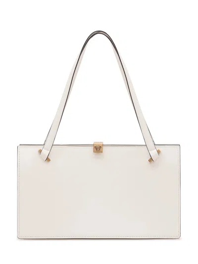 Versace Versatile Medium Leather Tote Handbag In White-gold82