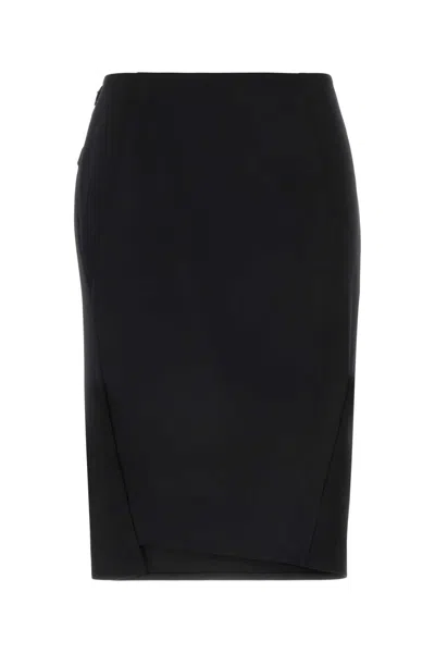 Versace Versatile Stretch Wool Mini Skirt In Black