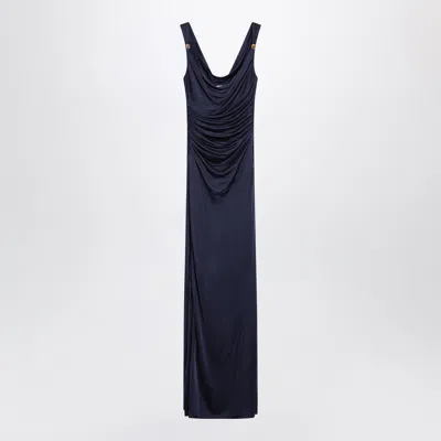 Versace Versatile Viscose Jersey Evening Mini Dress In Blue