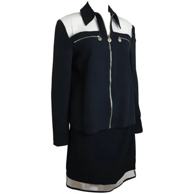Pre-owned Versace Versus By Gianni  Black/transparent Vinyl Jacket And Skirt Ensemble