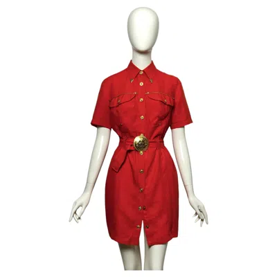 Pre-owned Versace Versus By Gianni  Spring/summer 1992 Orange Cotton Mini Dress