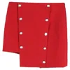 Versace Versus  Asymmetric Mini Skirt In Red Polyester