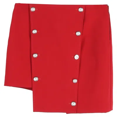 Versace Versus  Asymmetric Mini Skirt In Red Polyester