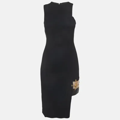 Versace Versus  Black Crepe Sleeveless Fitted Dress
