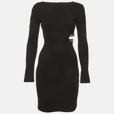 Versace Versus  Black Stretch Knit Cut Out Mini Dress