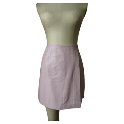 Pre-owned Versace Versus  Pink Leather Mini Skirt