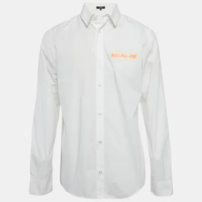 Versace Versus  White Cotton Logo Printed Shirt