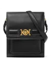 Versace Vertical Messenger Bag In Black/ Gold