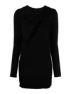 Versace Black Stretch Viscose Mini Dress In Black