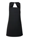 Versace Wool Blend Straight Mini Dress With Cut-out In Black
