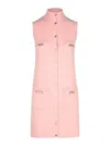 Versace Wool Blend Dress Decorative Buckles In Nude & Neutrals