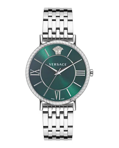 Versace V-eternal Bracelet Watch In Green